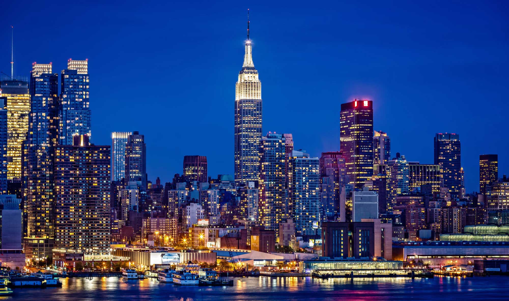 Midtown Manhattan Skyline With Hudson River, New York City